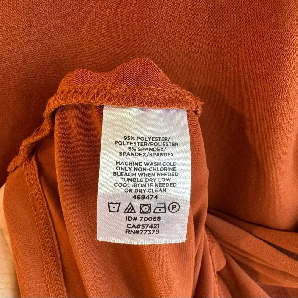 Ann Taylor Orange Ruffled Sleeveless Blouse - Picture 4 of 4